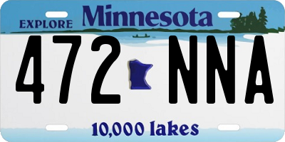 MN license plate 472NNA