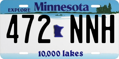 MN license plate 472NNH