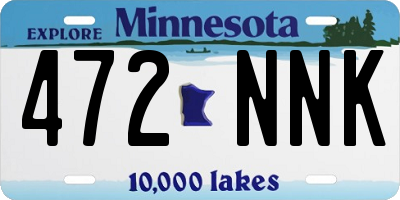 MN license plate 472NNK