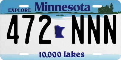MN license plate 472NNN