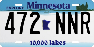 MN license plate 472NNR