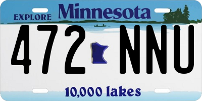 MN license plate 472NNU