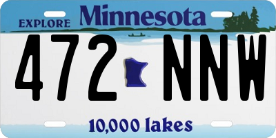 MN license plate 472NNW