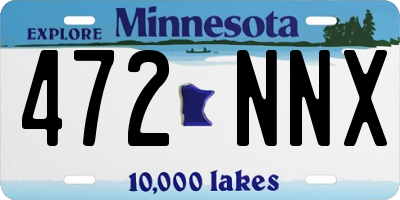 MN license plate 472NNX