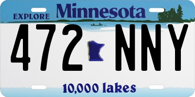 MN license plate 472NNY