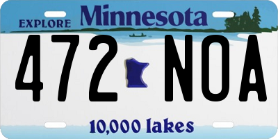 MN license plate 472NOA