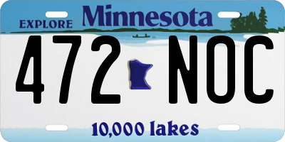 MN license plate 472NOC