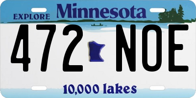 MN license plate 472NOE