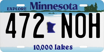 MN license plate 472NOH