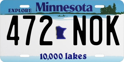 MN license plate 472NOK