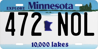 MN license plate 472NOL
