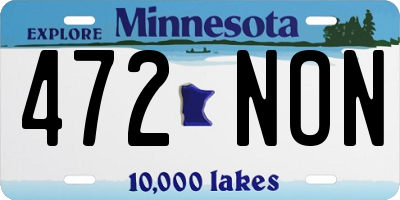 MN license plate 472NON