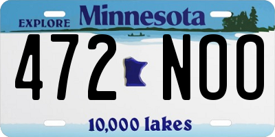 MN license plate 472NOO