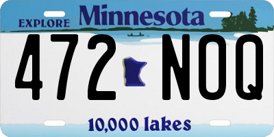 MN license plate 472NOQ