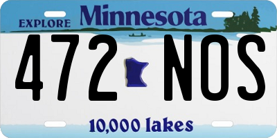 MN license plate 472NOS