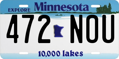 MN license plate 472NOU