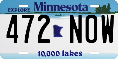 MN license plate 472NOW