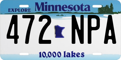 MN license plate 472NPA