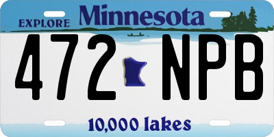 MN license plate 472NPB