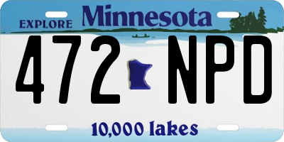 MN license plate 472NPD