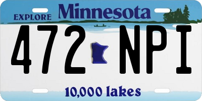 MN license plate 472NPI