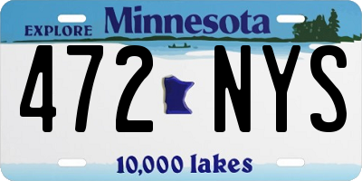 MN license plate 472NYS