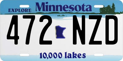 MN license plate 472NZD