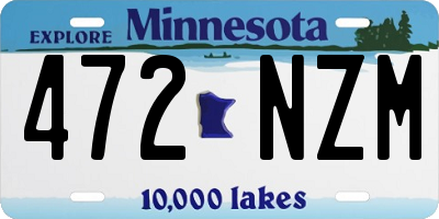 MN license plate 472NZM