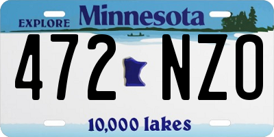 MN license plate 472NZO