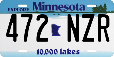 MN license plate 472NZR