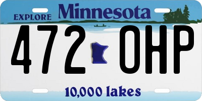 MN license plate 472OHP