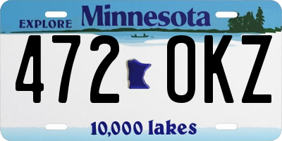 MN license plate 472OKZ