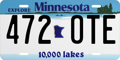 MN license plate 472OTE