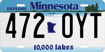 MN license plate 472OYT