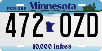 MN license plate 472OZD