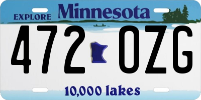 MN license plate 472OZG