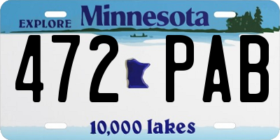 MN license plate 472PAB