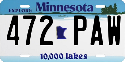 MN license plate 472PAW
