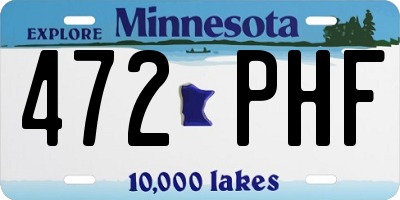 MN license plate 472PHF