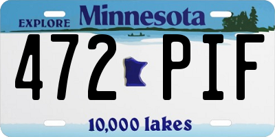 MN license plate 472PIF