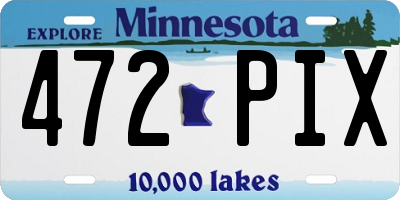 MN license plate 472PIX