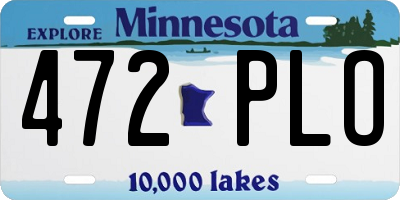 MN license plate 472PLO