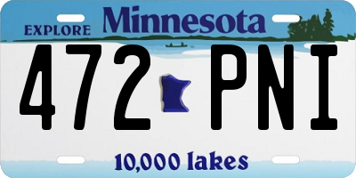 MN license plate 472PNI