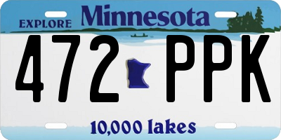 MN license plate 472PPK