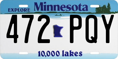 MN license plate 472PQY