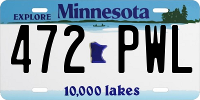 MN license plate 472PWL