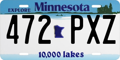 MN license plate 472PXZ