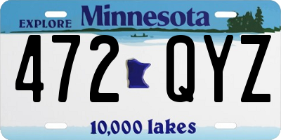 MN license plate 472QYZ