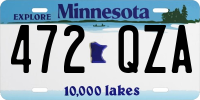 MN license plate 472QZA