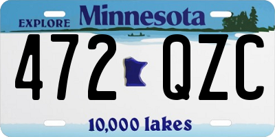 MN license plate 472QZC